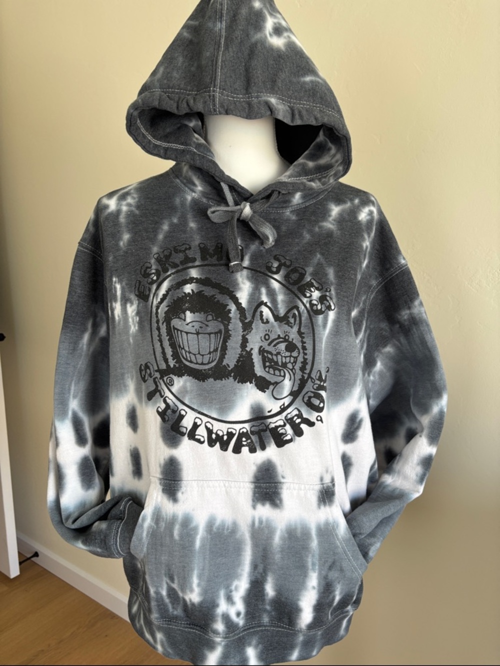 Eskimo Joe’s Tie-Dye Pullover Hoodie - Charcoal/White